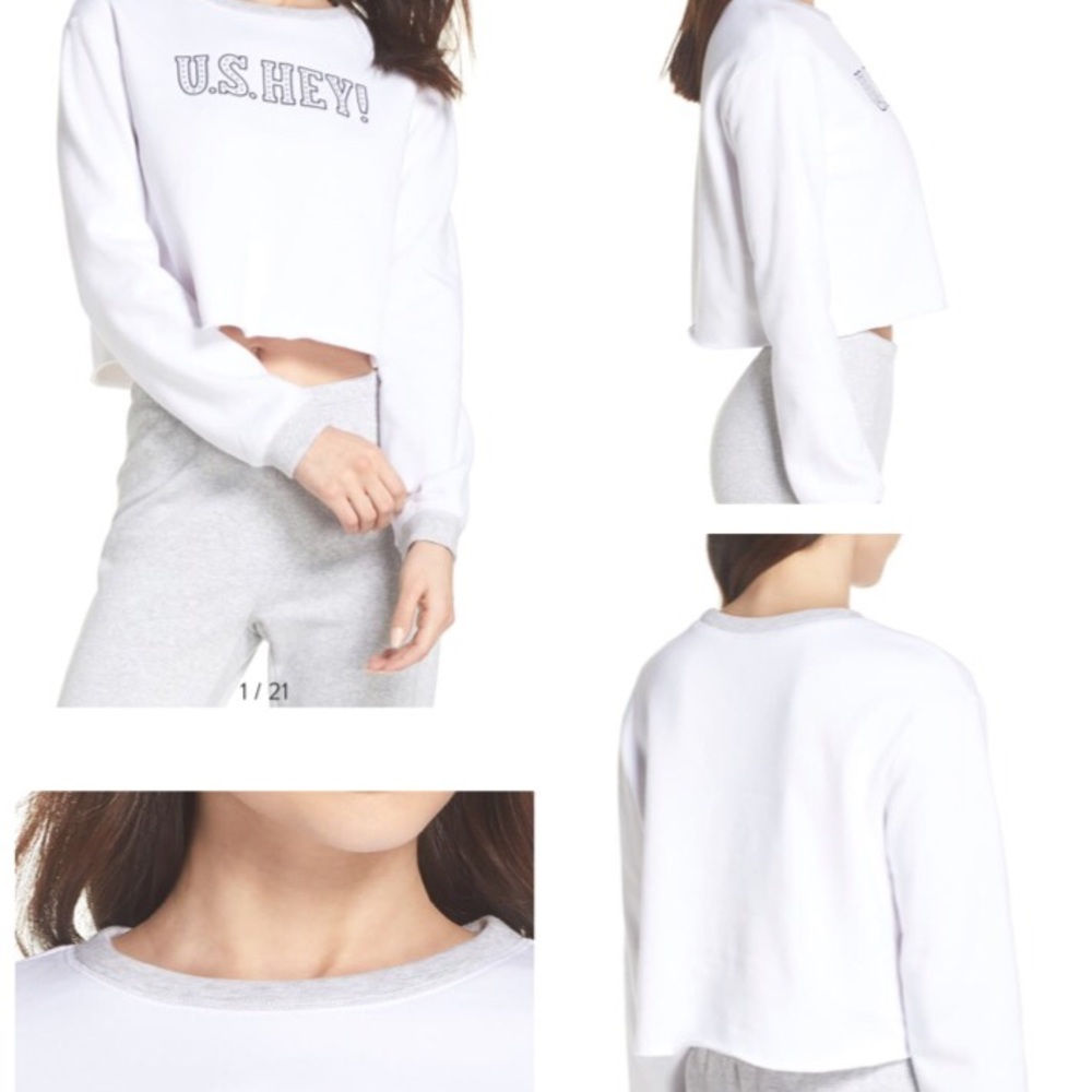 Make +Model Cropped Sweat shirt NWT